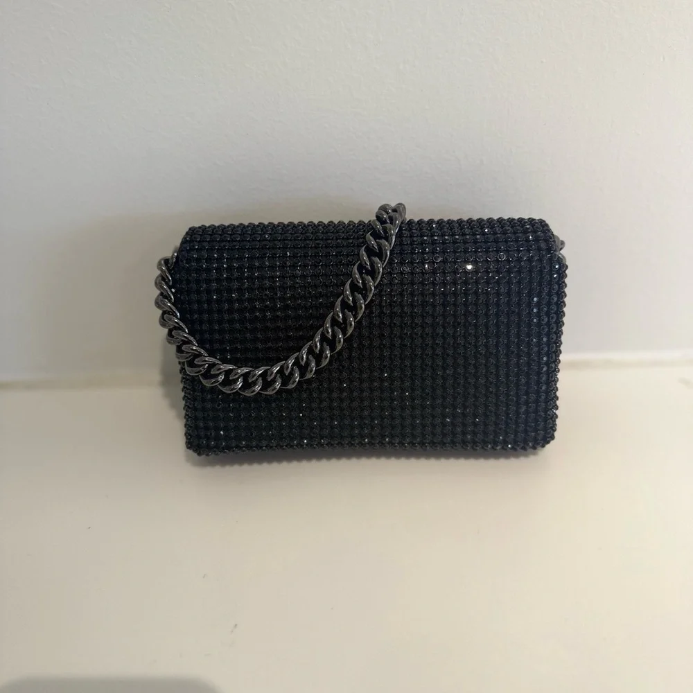 NWT Marc Jacobs mini J Marc shoulder bag black rhinestones - Picture 2 of 5